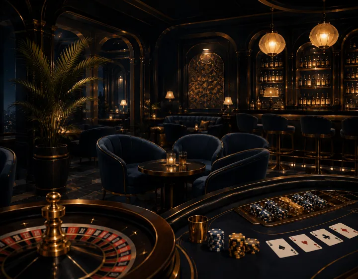 Elegante Golazzo Casino Lounge mit Spieltischen